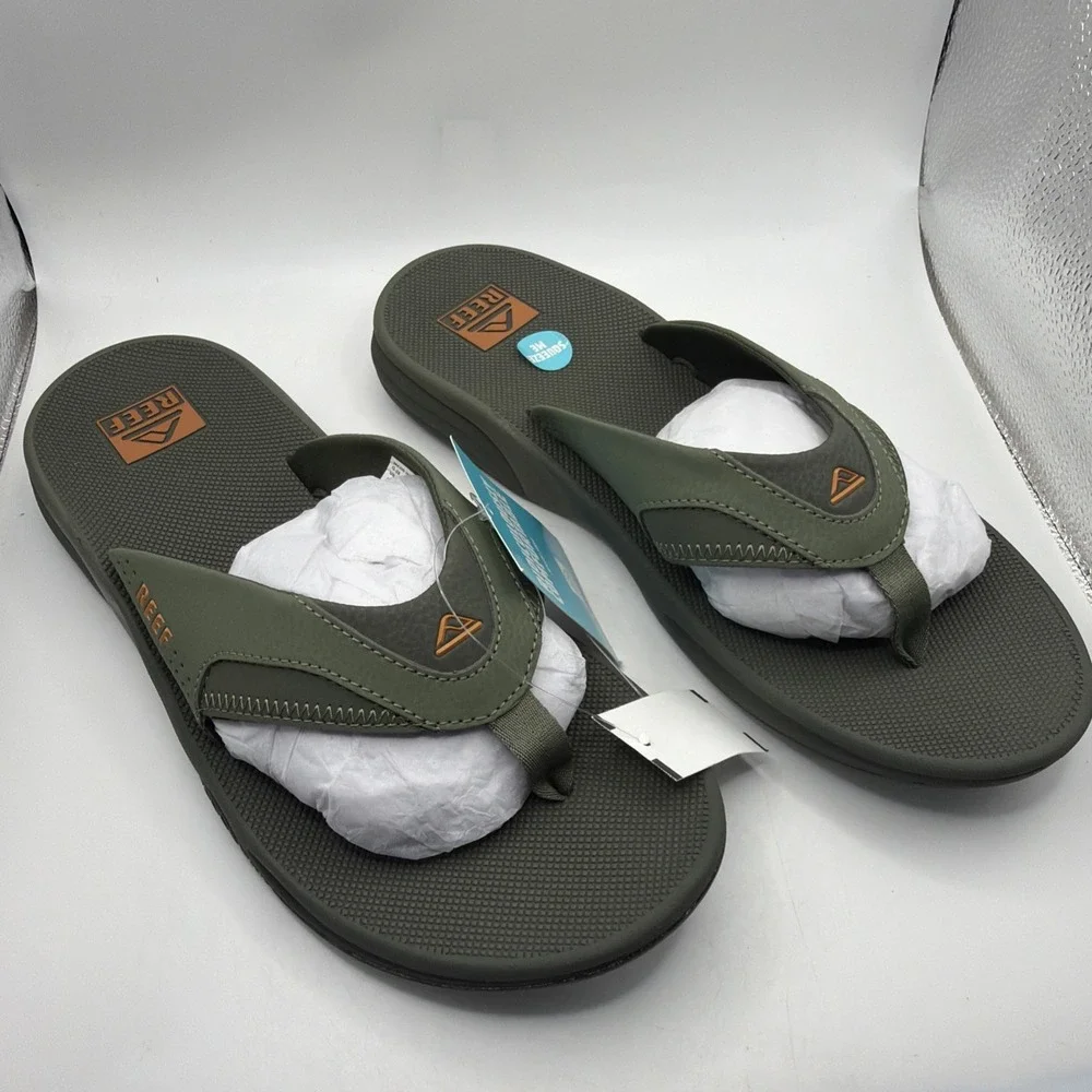 Reef Mens Cushion Fanning Flip Flops Water Friendly Comfort Beach Sandal Size12